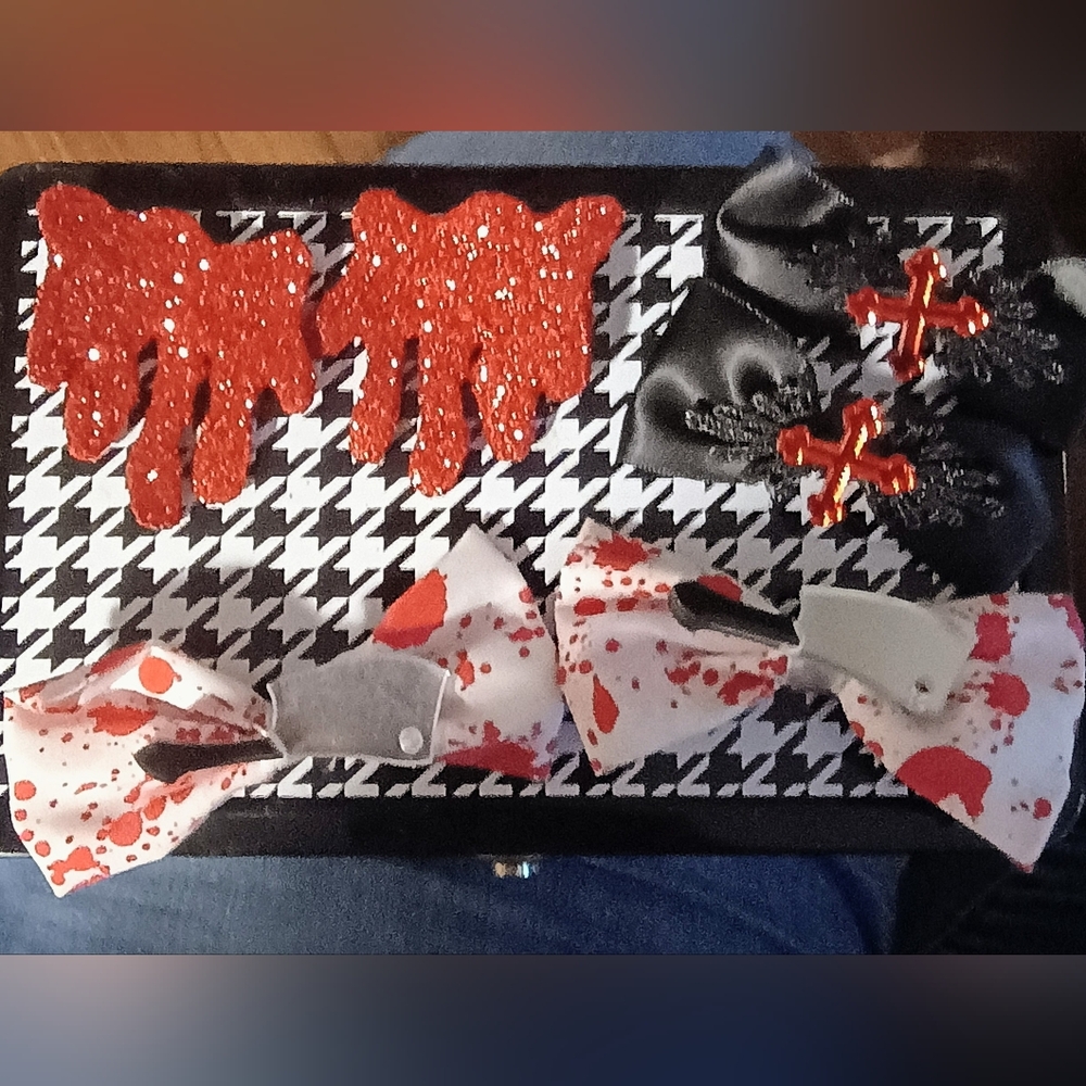 Halloween hair clips 3 sets bloody nurse, spooky vampire , dripping blood